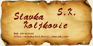 Slavka Koljković vizit kartica